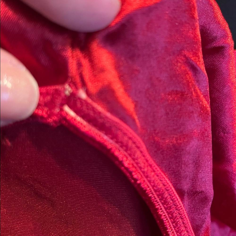 Vintage 90s Red Shiny Satin Vassarette Logo waistband Briefs Panties XL no tags - Picture 6 of 12